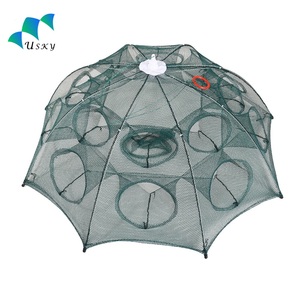 Hot Sale Regenschirm Form Fisch Garnelen Hummer Krabben Falle Käfig Falt funktion Fischernetz Käfig