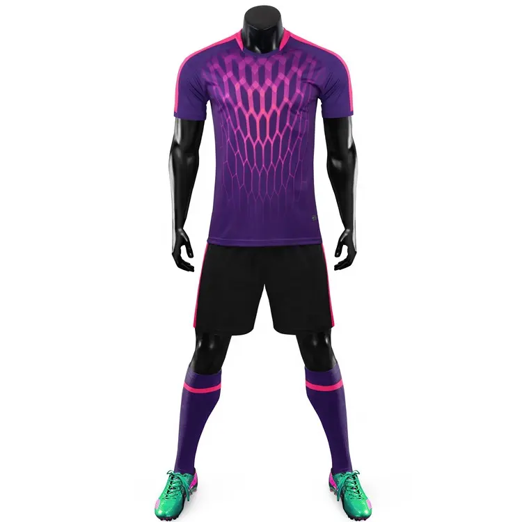 Ropa Deportiva púrpura Hombre Trajes de entrenamiento uniformes al por mayor de fútbol OEM Jersey personalizado