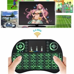 Mini Teclado retroiluminado inalámbrico I8 de 2,4 GHz con panel táctil Air Fly Mouse para Android TV Box interfaz USB - Product Image 1