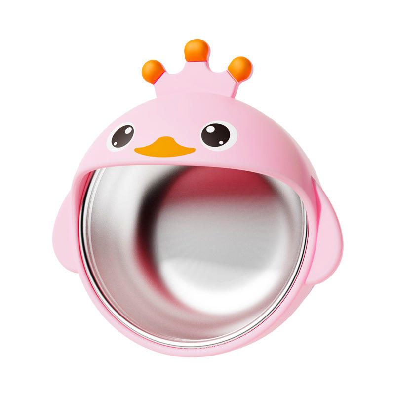 เป็ดมงกุฏใส่กล่องสี (สีชมพู) ทำจากสเตนเลสสตีล304