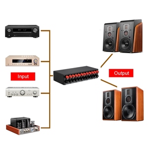 LYNEPAUAIO 4 en 2 salidas Audio Switcher Audio Signal Selector Distribuidor Splitter Box con Banana Jacks Control independiente - Product Image 6