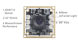 Mini telecamera Ip personalizzata 720P messa a fuoco fissa Omnivision Ov5640 Ov9712 modulo fotocamera Usb - Product Image 5