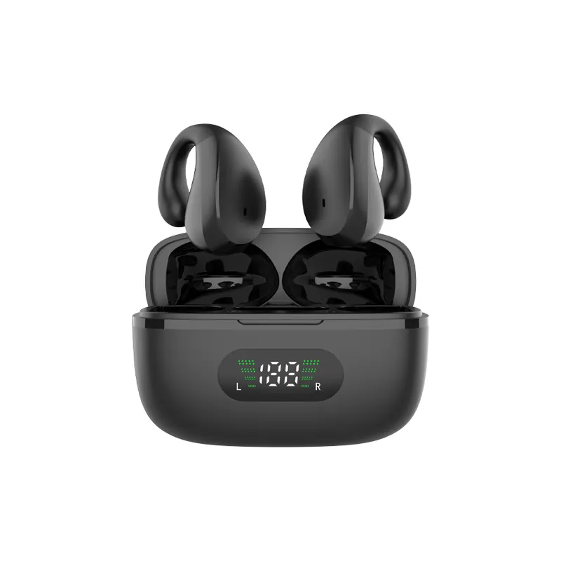 2024 yeni R12 Mini TWS gerçek kablosuz Bluetooth kulaklık kulak klipsi dijital ekran pil göstergesi JL çağrı gürültü azaltma spor