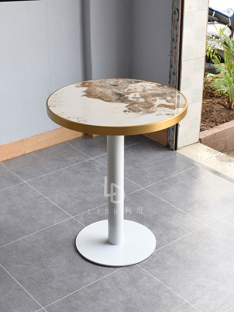 Pandora rock slab + white steel plate base