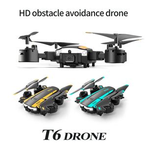 T6 רחפן 4k hd רחב-זווית מצלמה כפולה 4k foldable wifi fpv לחץ אוויר לחץ גובה להחזיק אוויר צילום אוויר רחפנים