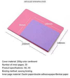 Low MOQ Logo personalizzato quaderno classico quaderno quaderno scuola bambino quaderno quaderno copertina 70g all'interno rilegatura per cucire - Product Image 5