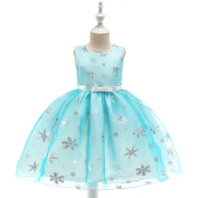 2020Neue Kinder Garn Rock Kinder kleines Mädchen Kleidung Prinzessin Kleid heißes Stempeln Schnee flauschiges Kleid Kinder trägt Mädchen Kleider