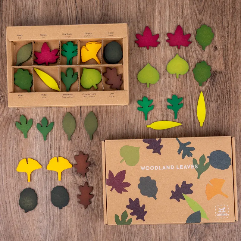 Simulación de madera para niños, hojas, clasificación de colores, enseñanza, juguetes de iluminación para niños, juguetes Montessori para bebés