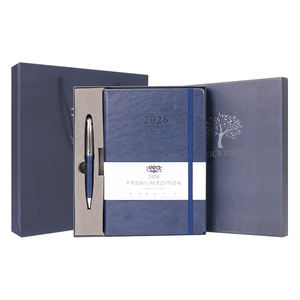Oem A5 Pu Lederen Softcover <span class=keywords><strong>Notebook</strong></span> Cadeau Promotie Pakket Compleet Met Gepersonaliseerde Pen En Wikkel - Product Image 4