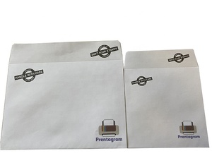 Gedruckte weiße Kraftpapier-Geschäfts umschläge Kraft umschlag mit Knopf-und Schnur verschluss - Product Image 4