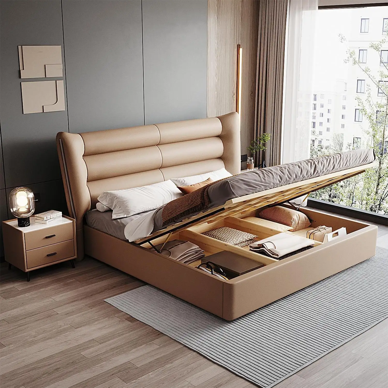 A801 Custom Made Quarto Móveis Com Armazenamento Soft Bed