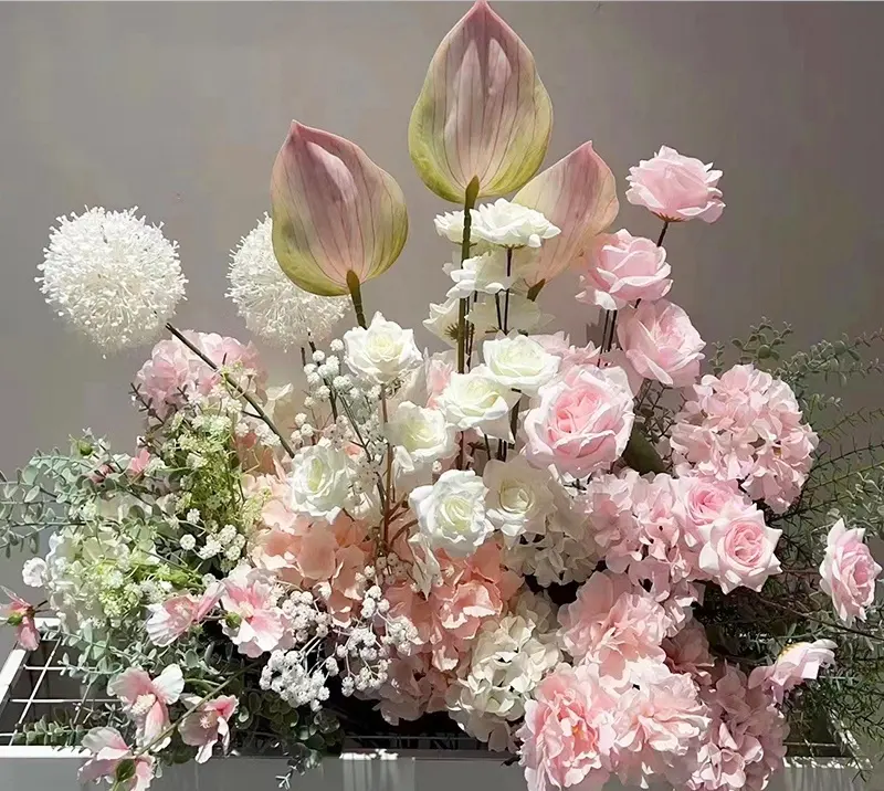 E-271 100cm çiçek sıra yapay çiçek düzenleme yol lider üst masa çiçek düğün olay dekorasyon için
