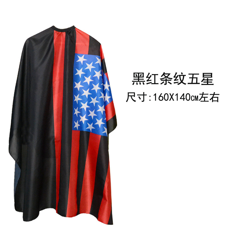 Black and red striped five-star patterned wrap cloth
