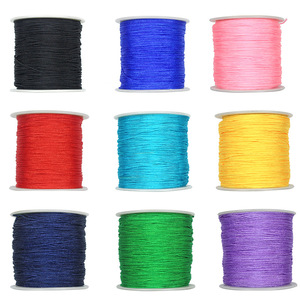 Rollo de hilo de macramé para fabricación de joyas, cordón de nailon con cuentas de 100M y 0,8mm, color blanco, para envolver joyas, Kumihimo - Product Image 2
