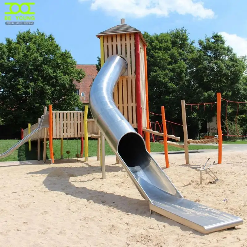 Used Slide For Playground Pool Swimming Spiral 304 Stainless Steel Slides Cheap Set Kids Commercial Tube Mini Baby Swing