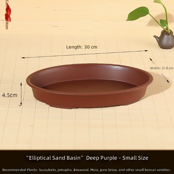 Resina - Morado intenso - 30 cm de largo - 21 cm de ancho - 4.5 cm de alto, sin agujeros.