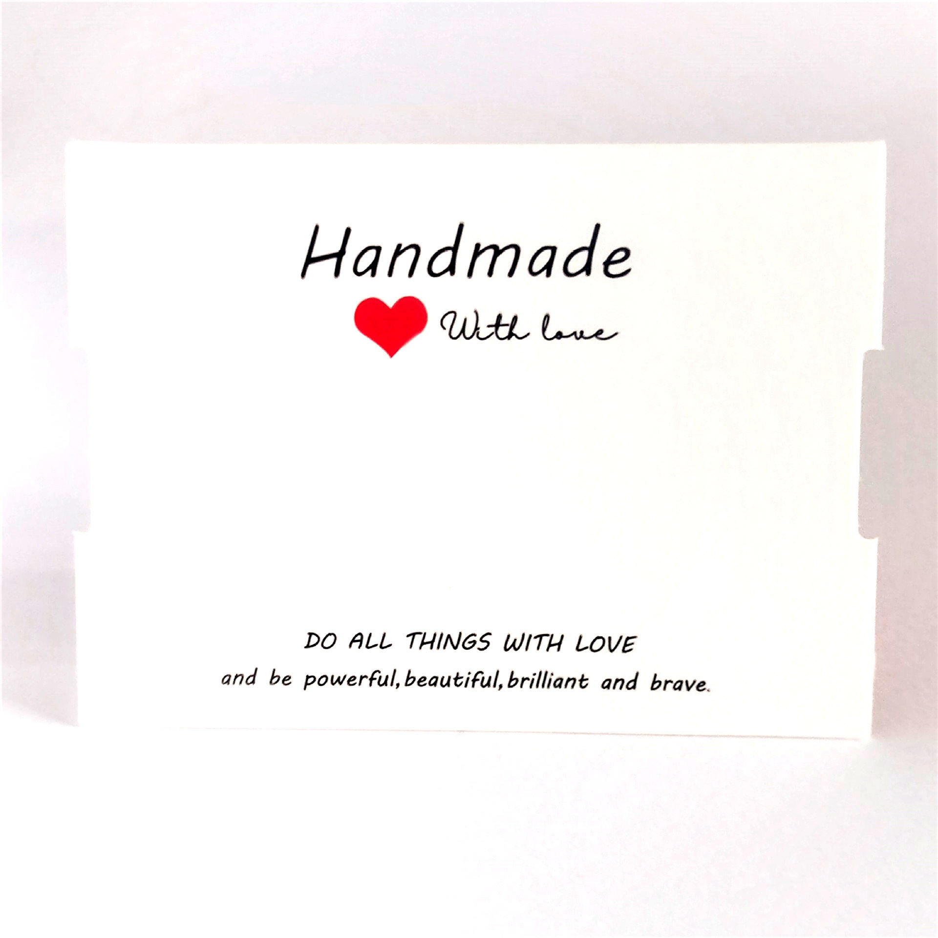 ทำด้วยมือขนาด7x9ซม. พร้อมการ์ดสีขาวแห่งความรัก