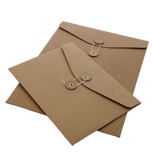 Sicurezza dei file formato A4 cartone Carta Kraft Sacchetto di carta busta con stringa di blocco anello - Product Image 1