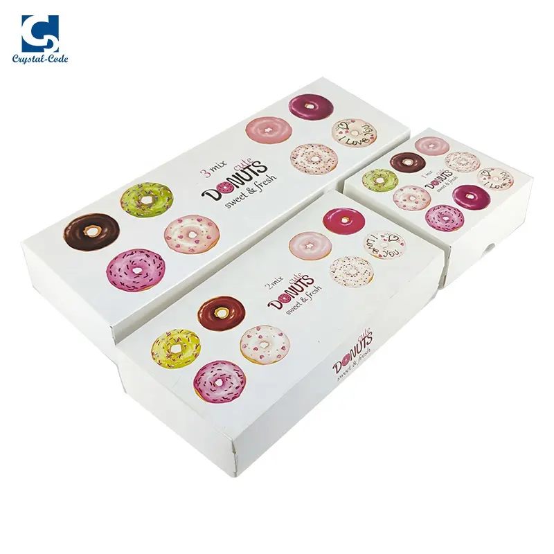 Упаковка из бумаги, Подарочная мини-упаковка для еды, складная маленькая коробка с покрытием для пончиков