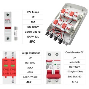 500V 4入力4出力ソーラー太陽光発電用PVコンバイナーボックス雷保護付きDCヒューズMCB SPD防水ボックスIP65 - Product Image 3