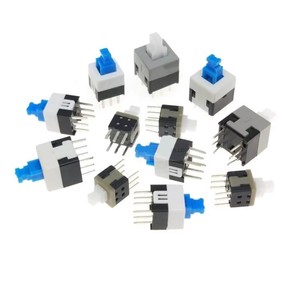 10pcs <strong>PCB</strong> Tact Tactile Micro Mini Latching <strong>Push</strong> <strong>Button</strong> on Off Self Lock UnLock <strong>Switch</strong> DIP 6 Pin Cap 5.8*5.8/7*7/8*8/8.5*8.5mm - Product Image 1