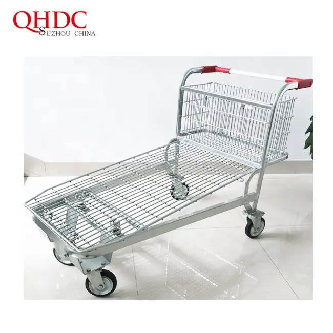 Supermarkt Magazijn Transport Cargo Trolley Materiaal Handling Tools Zware Mover Trolley Vierwielaandrijving, 7 Inch Tpr Wielen