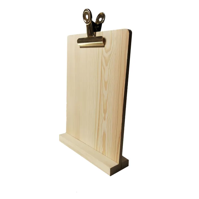 Soporte de madera para el menú de mesa, portapapeles con Clip para sujetar carteles de boda, soporte de exhibición para la cubierta del menú de mesa