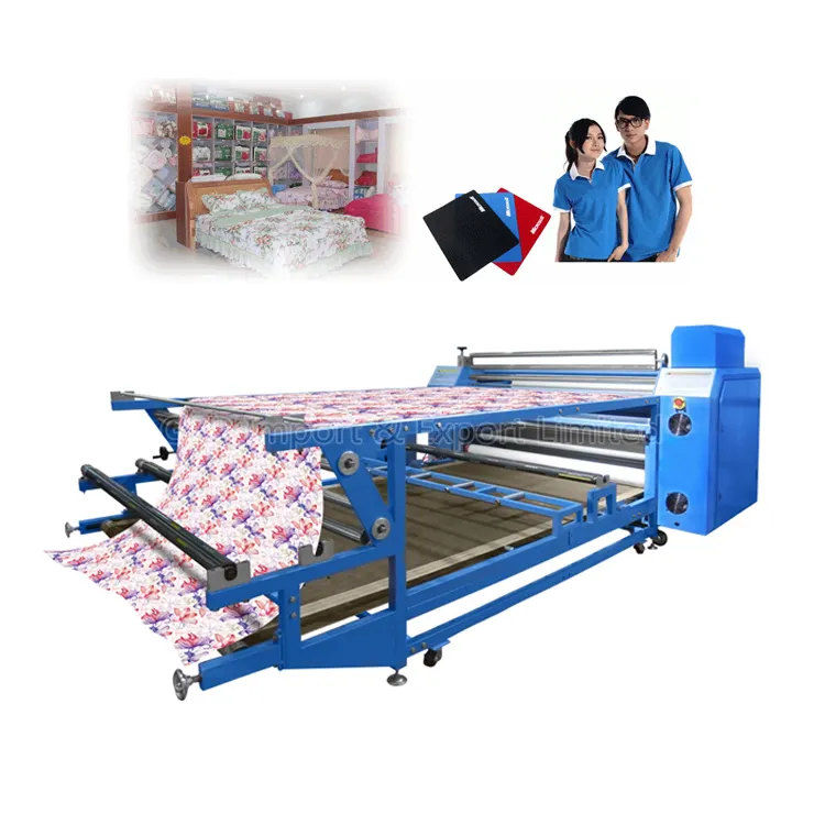 GED 1.7m döner geniş formatlı kumaş rulo yağ süblimasyon makinesi 420mm 610mm rulodan ruloya takvim basın için yatak çarşafı