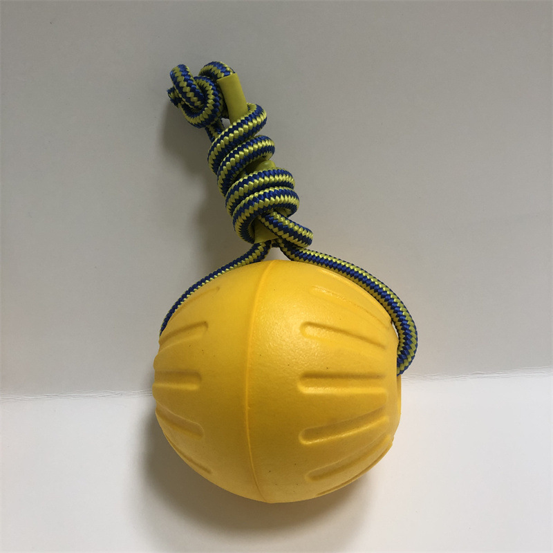 Boule de 9CM avec corde ronde jaune