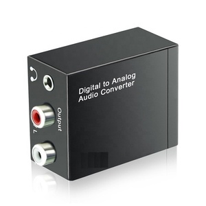 Coaxial óptico Digital a analógico, convertidor de audio R/L RCA de 3,5mm con cable de carga usb y cable óptico