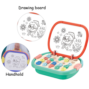 QS Factory Educational Kid <strong>Multi</strong> <strong>Function</strong> 25 Number 10 Digital Animal Cards 4 in 1 Graffiti Drawing Borad Puzzle <strong>Game</strong> <strong>Table</strong> Toys - Product Image 2
