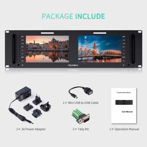 FEELWORLD Dual 7&quot; IPS Panel 3G SDI <strong>HDMI</strong> <strong>Inputs</strong> Mounted Rack Monitor Portable Second Screen <strong>Display</strong> Lnputs 19inch Rack Monitor - Product Image 6