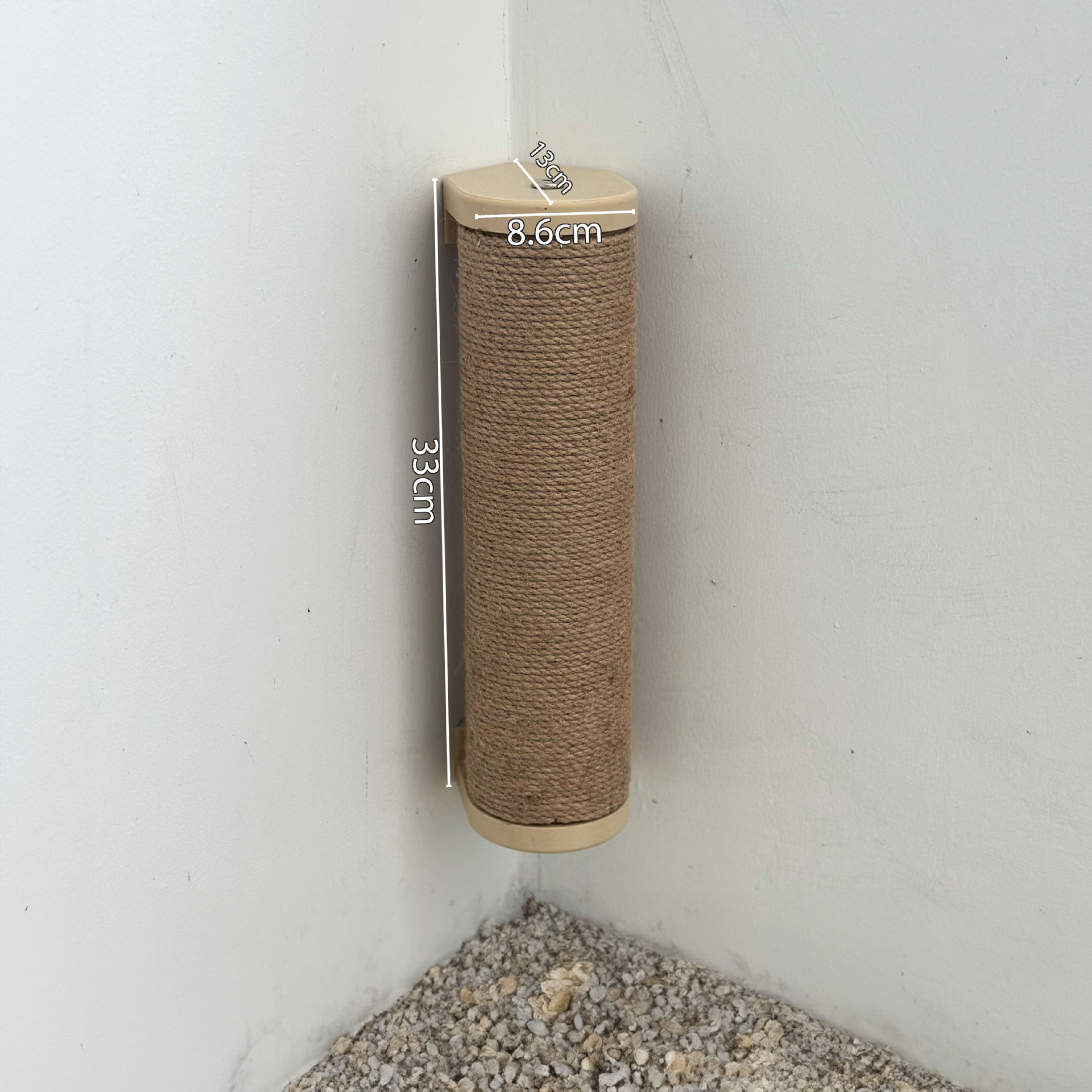 Cuerda de yute beige, 30 cm, esquina interior