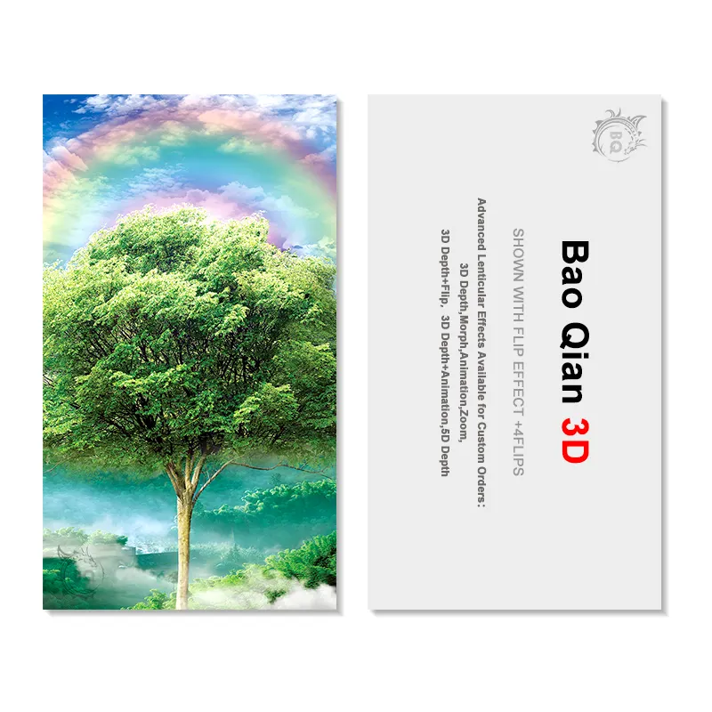 Tarjetas de negocios personalizadas, tarjetas de identificación Lenticular con tapa, 2 imágenes, 85X55mm