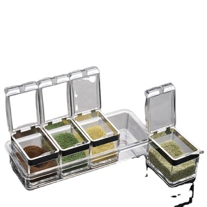 マルチスパイスシュガーソルトコンテナプラスチックアクリル調味料セット - Product Image 4