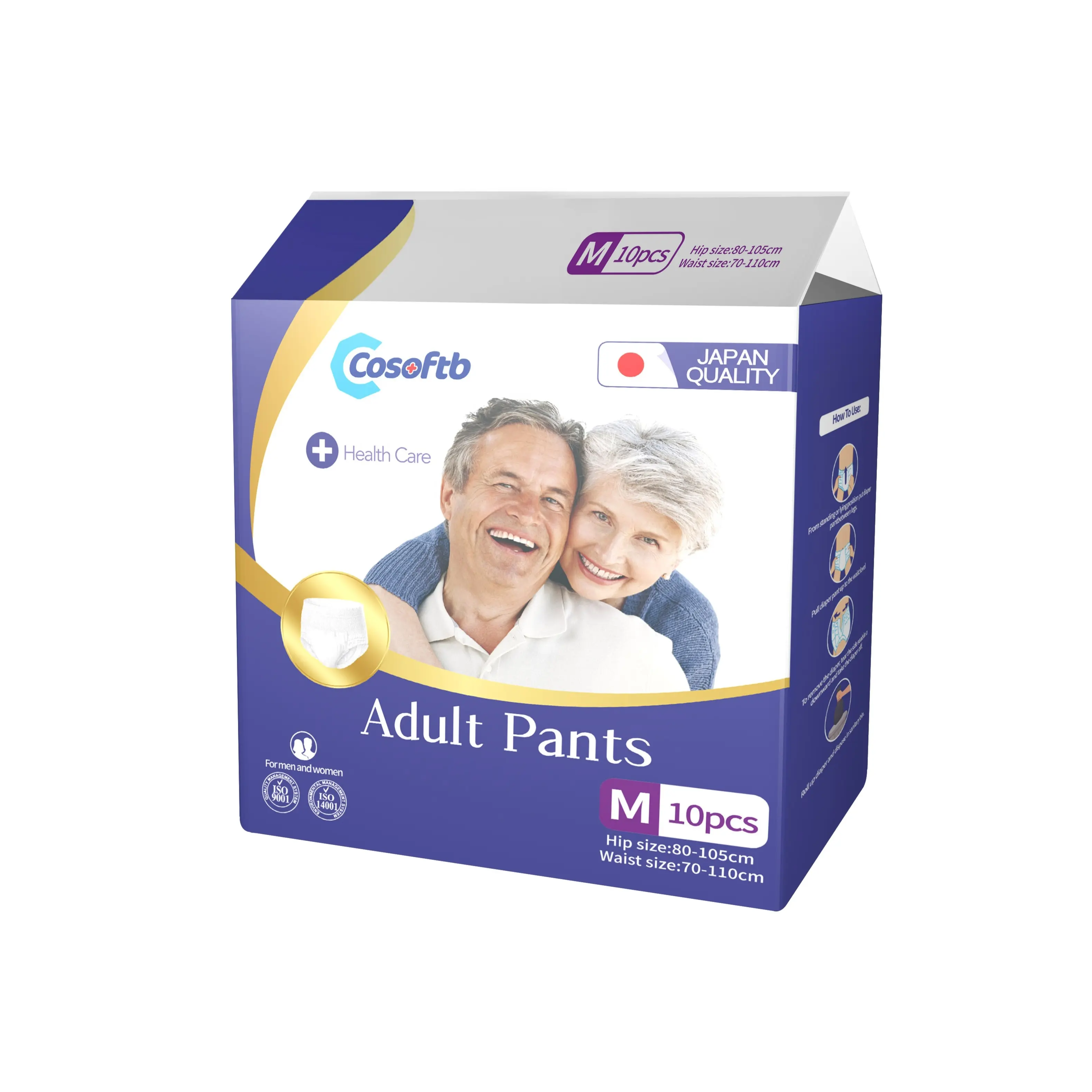 Popok tarik Cosoftb terbaru popok sekali pakai oem untuk dewasa celana inkontinensia penyerap tinggi popok perawatan kesehatan dewasa