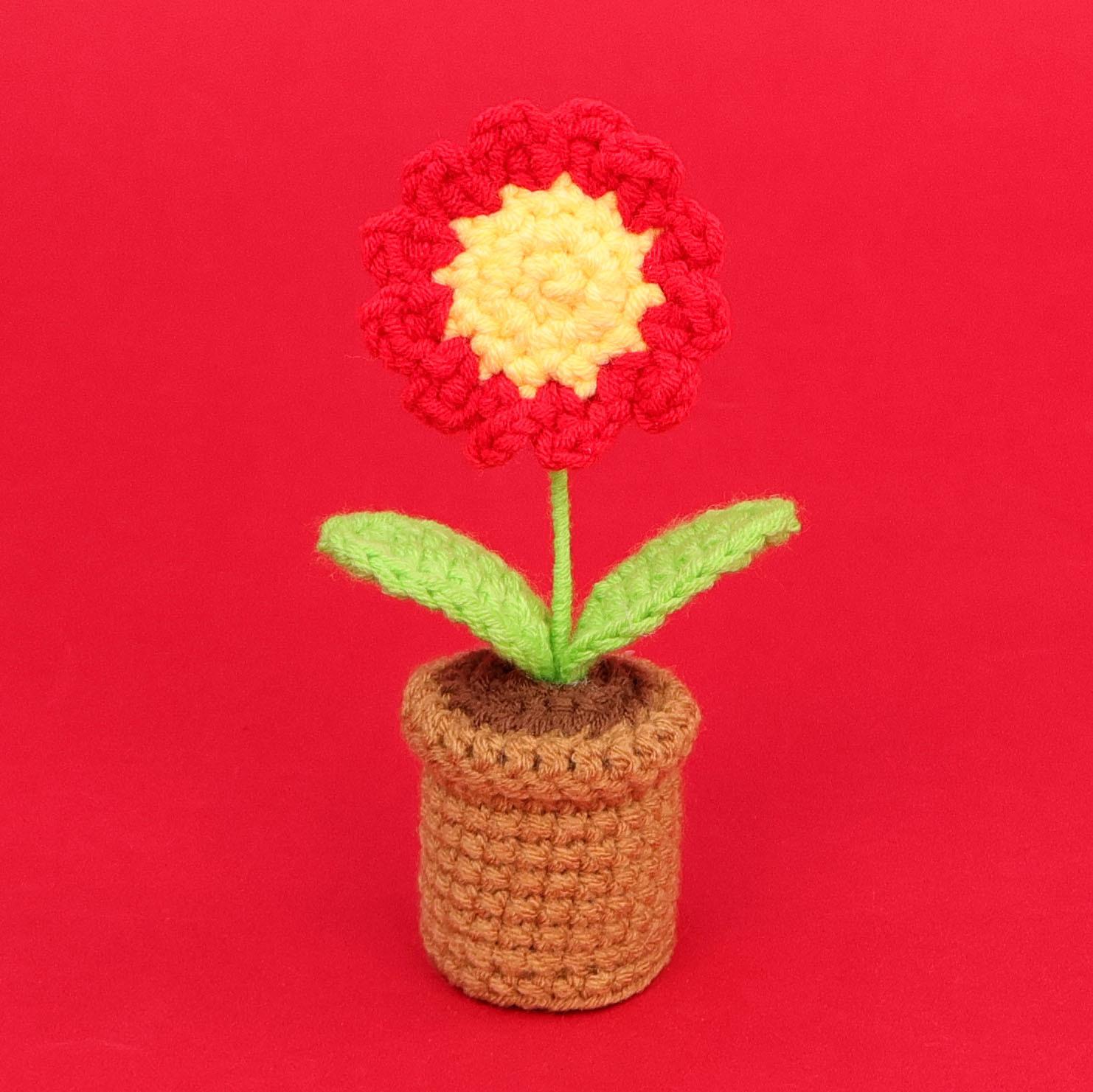 Bassin en laine rouge marguerite super mini