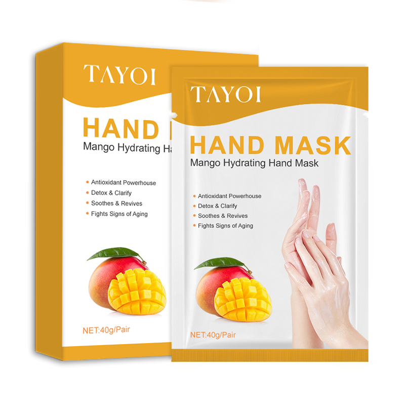 Masque pour les mains à la mangue tropicale