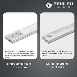 Tira de luces LED recargable personalizada al por mayor con sensor de movimiento magnético sin cables voltaje de entrada de 5V para armario para uso en habitación - Product Image 5