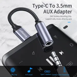 Essager Type c <strong>to</strong> 3.5mm Jack Headphone Adapter <strong>USB</strong> C <strong>to</strong> 3.5 mm Audio Aux Cable for Huawei P30 P20 Pro Xiaomi Mi 9 8 Oneplus 7 7t - Product Image 2