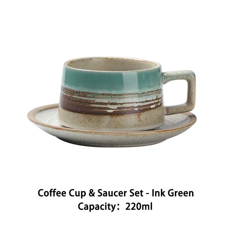 Coffee Cup & Saucer Set - Ink Green