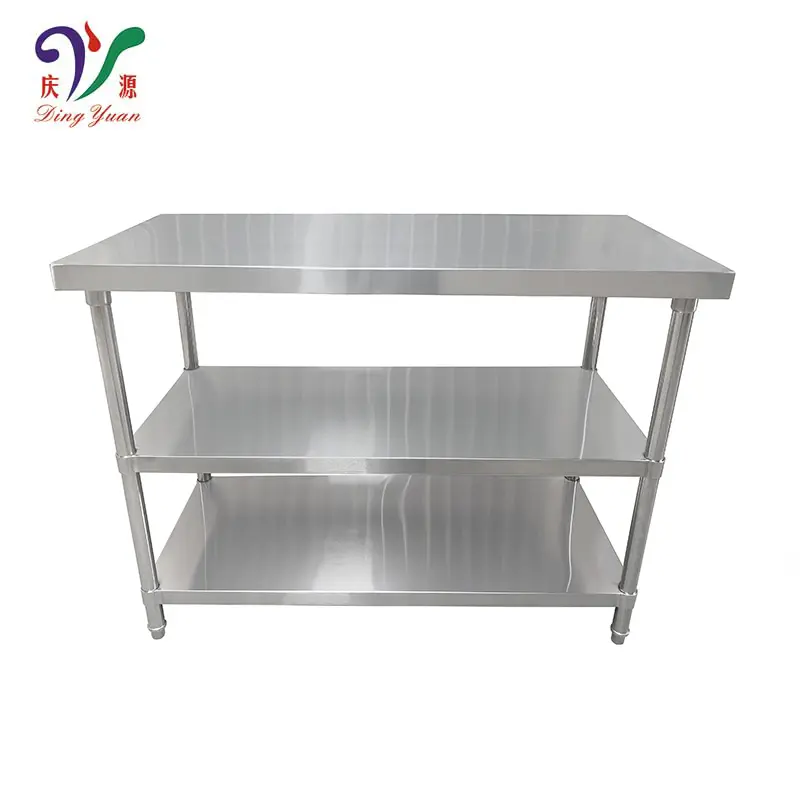 Tabela de trabalho comercial inox para cozinha, tabela de aço inoxidável para equipamentos de cozinha industriais