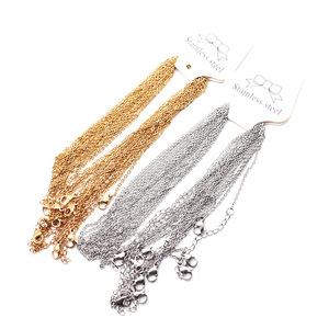 YWXSシンプルステンレススチール1.5MM40 5CM Oワードクロスチェーンシルバー18K金メッキネックレスDIYジュエリーアクセサリーチェーン