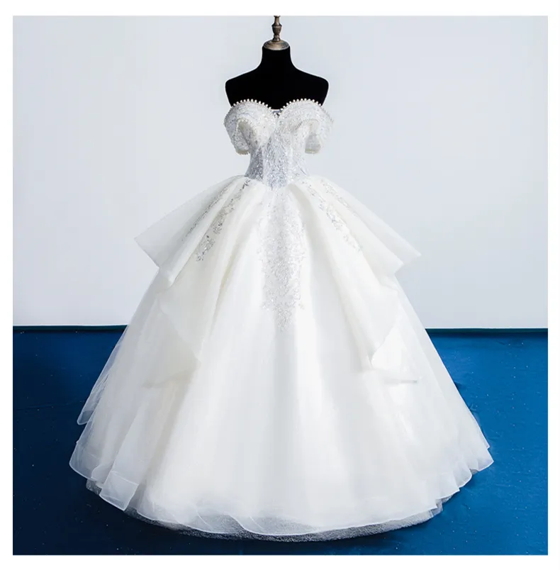 Robe de mariée à une épaule style princesse française, texture de haute qualité, nouvelle robe de mariage de rêve de l'industrie lourde 2022