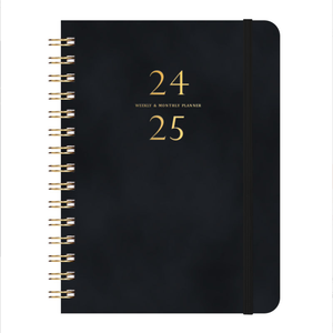 Taccuini rilegati a spirale stampati con Logo stampato in oro personalizzato A5 Planner settimanale Notebook in morbida pelle - Product Image 1