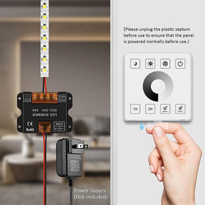 Kablosuz 86 dokunmatik panel RF led kontrol 30A yüksek güç kablolama ücretsiz tek renk CCT CW WW RGB Dimmer LED şerit denetleyicisi - Product Image 4
