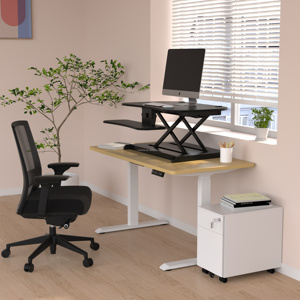 AOKE Modern Home Office Furniture Altura eléctrica ajustable Computadora Riser Iron Standing Desk Converter