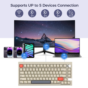 Tastiera CIDOO V75 75% BT 2.4GHz USB-C 81 tasti guarnizione Tri-Mode tramite tastiera meccanica da gioco programmabile - Product Image 3