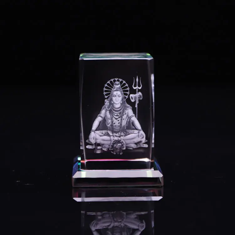 Customization Souvenir Hindu Gods Gifts Blank 3d Crystal Laser Engraving Machine Price India Crystal Crafts India