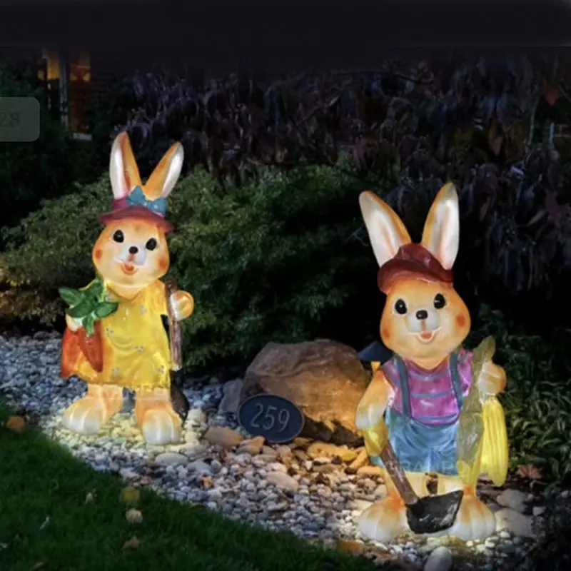 Fiberglass Rabbit Christmas Light luz animal fibra de vidro Rabbit LED 3D Rabbit Motif Light para decoração do festival